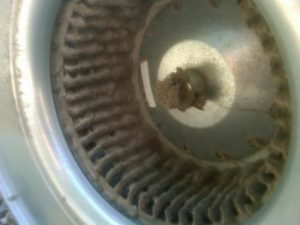 dirty furnace blower wheel