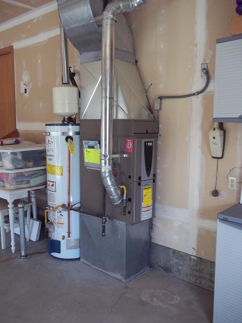 New gas furnace with filter access door