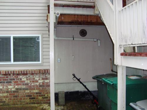 new furnace extended beyond deck